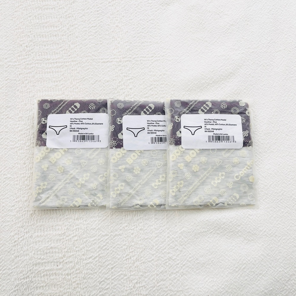 NWT Bombas 3 Pack Bundle Women’s Underwear Cotton Blend Thongs Lace Size 1X